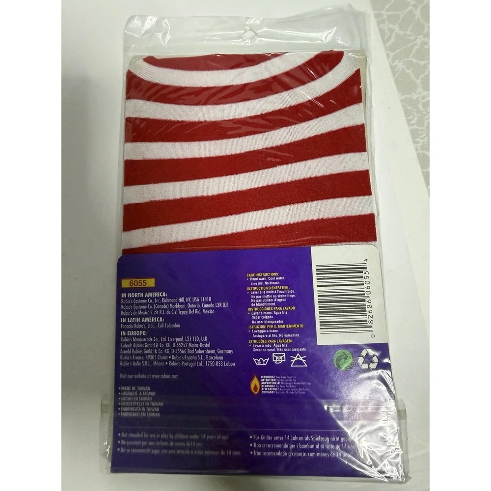 RED & White STRIPED KNEE HIGH SOCKS ADULT New H-3